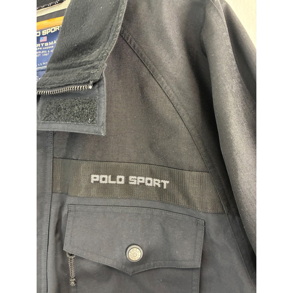 Polo Sport Ralph Lauren Sportsman Jacket Black Vintage Mens Large Coat - Picture 12 of 15